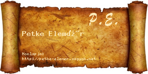 Petke Elemér névjegykártya